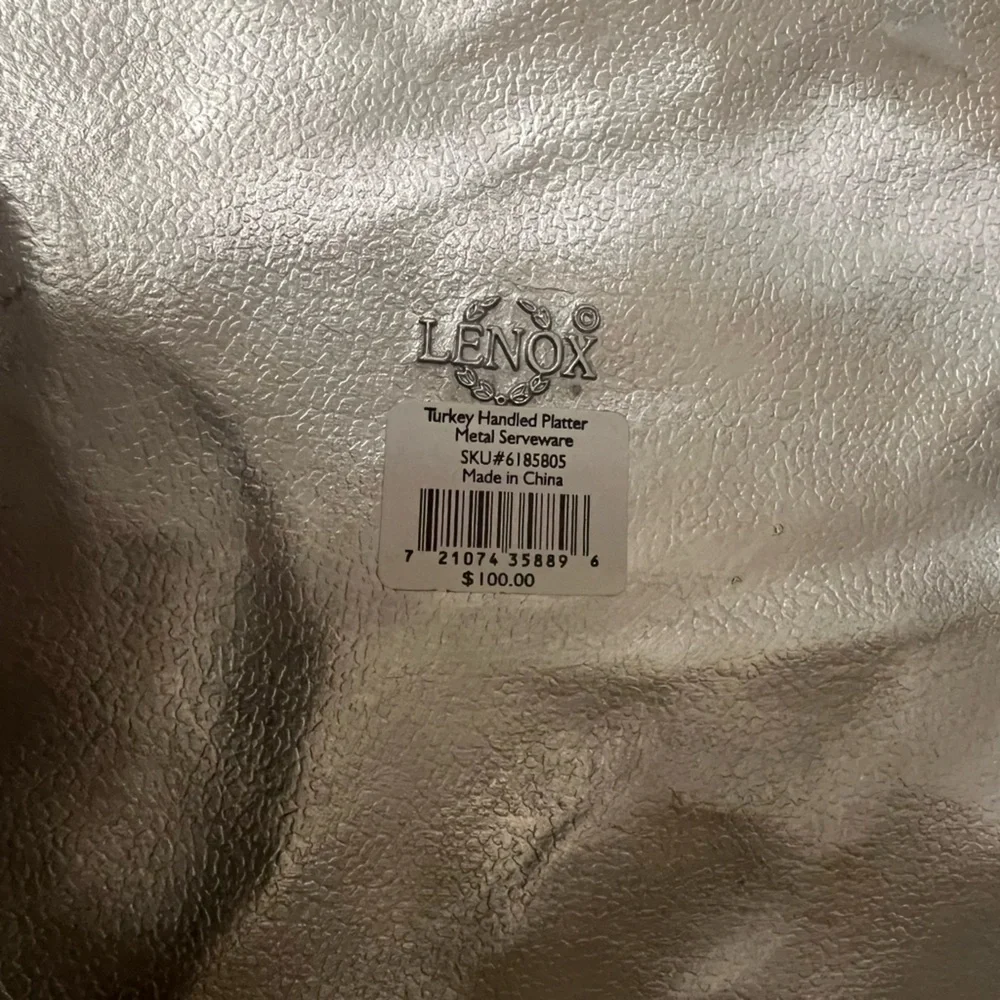 NEW Vintage LENOX Turkey Platter with Handle, 24" X 16" Tray with two Handles - Picture 7 of 7